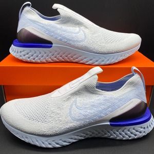 Nike Epic Phantom React Flyknit White/Hydrogen Blue BV0417-101 Men Size 7.5-14